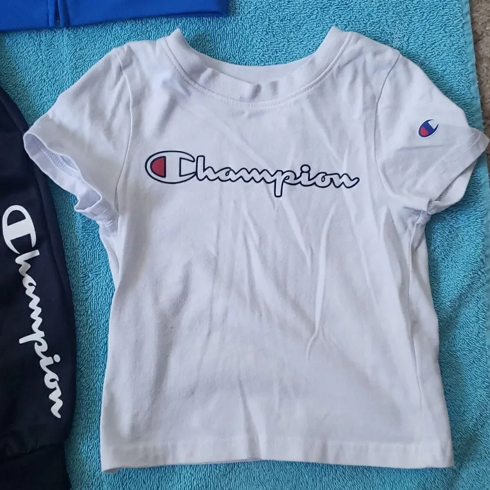 Very Gently Used Champion 3 Pc Set - T-Shirt Pants and Zip Up Hoodie - Sz 18M